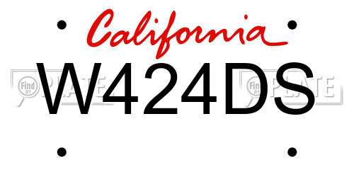 W424DS California License Plate