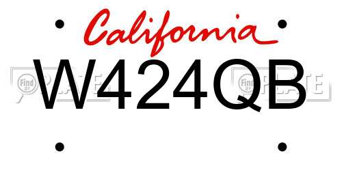 W424QB California License Plate