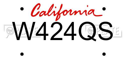 W424QS California License Plate
