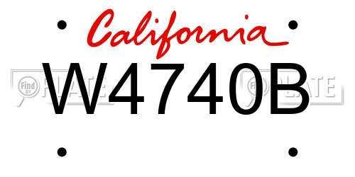 W4740B California License Plate