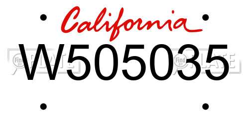 W505035 California License Plate