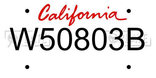 W50803B California License Plate