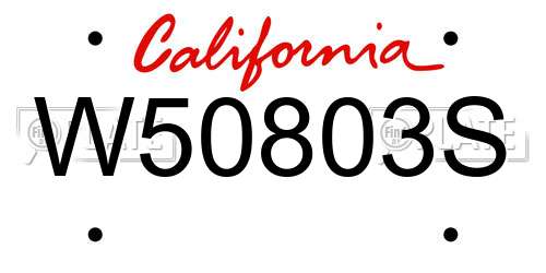 W50803S California License Plate