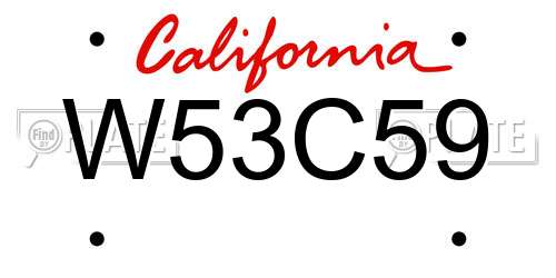 W53C59 California License Plate