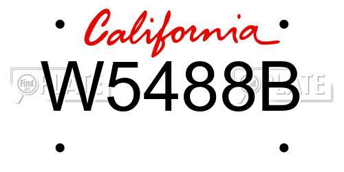W5488B California License Plate