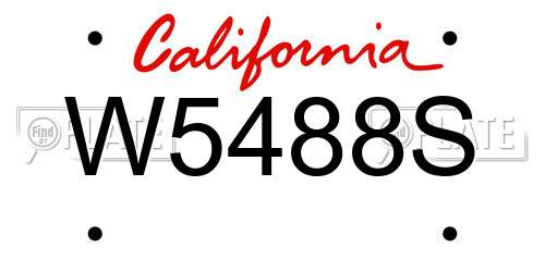 W5488S California License Plate