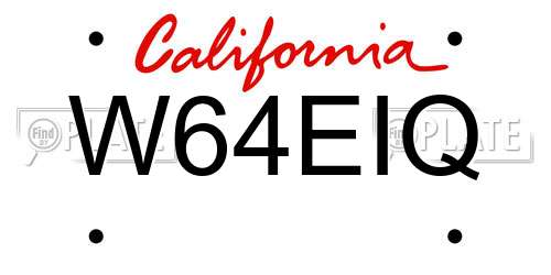 W64EIQ California License Plate