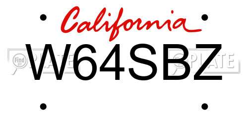 W64SBZ California License Plate