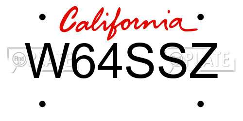 W64SSZ California License Plate
