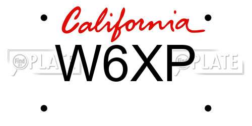 W6XP California License Plate