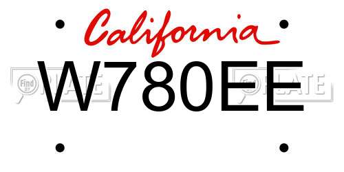 W780EE California License Plate
