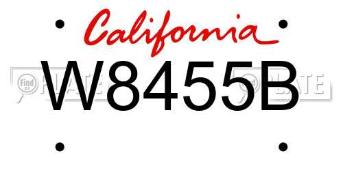 W8455B California License Plate