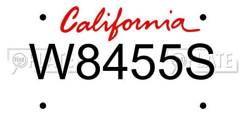 W8455S California License Plate