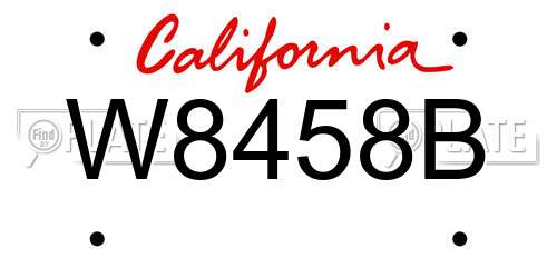 W8458B California License Plate