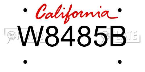 W8485B California License Plate