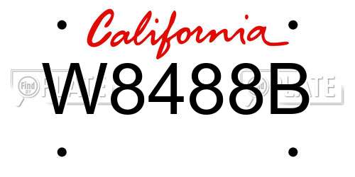 W8488B California License Plate
