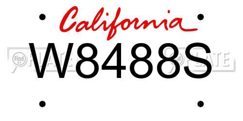 W8488S California License Plate