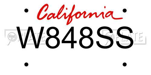 W848SS California License Plate