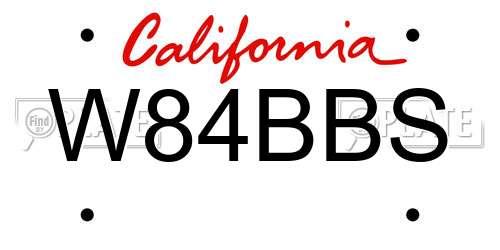 W84BBS California License Plate