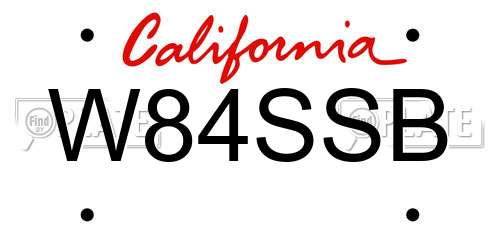 W84SSB California License Plate