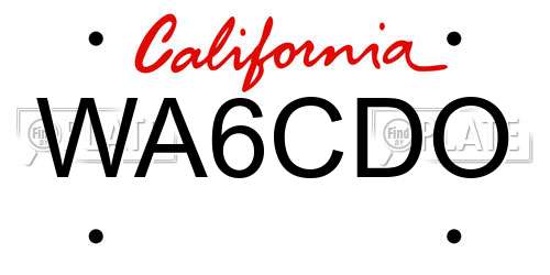 WA6CDO California License Plate