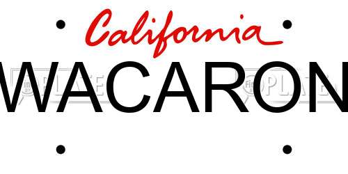 WACARON California License Plate