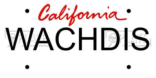 WACHDIS California License Plate