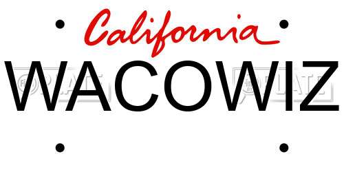 WACOWIZ California License Plate
