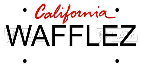 WAFFLEZ California License Plate