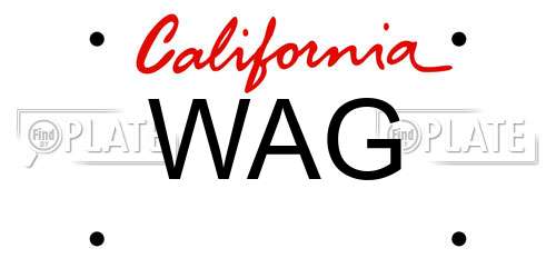 WAG California License Plate