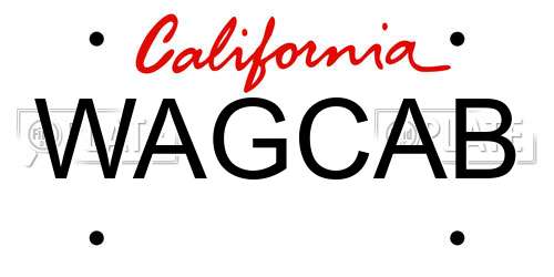 WAGCAB California License Plate