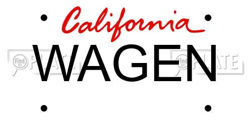 WAGEN California License Plate