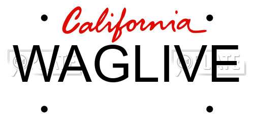 WAGLIVE California License Plate