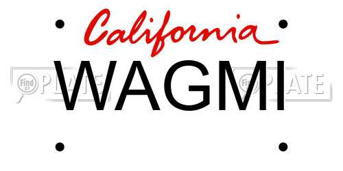 WAGMI California License Plate