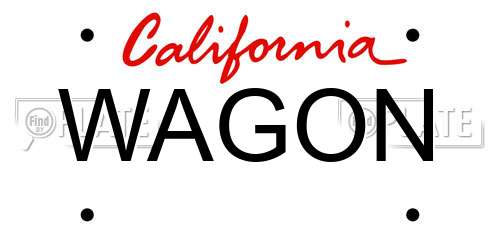 WAGON California License Plate