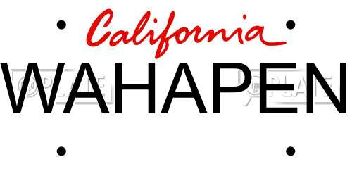 WAHAPEN California License Plate