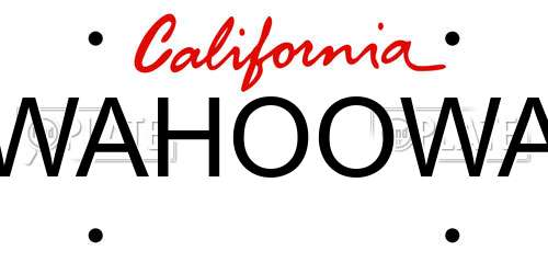 WAHOOWA California License Plate