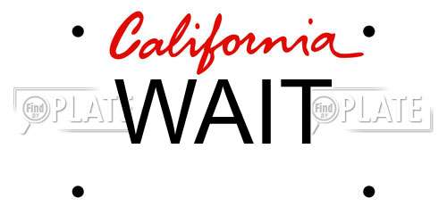 WAIT California License Plate