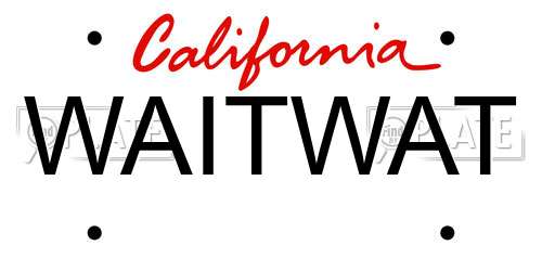 WAITWAT California License Plate