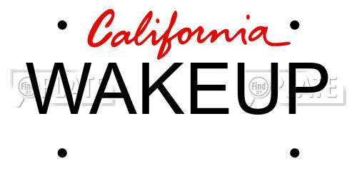 WAKEUP California License Plate