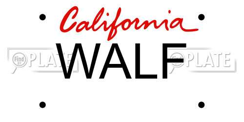 WALF California License Plate