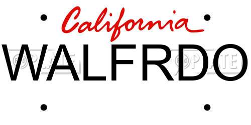 WALFRDO California License Plate
