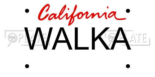 WALKA California License Plate