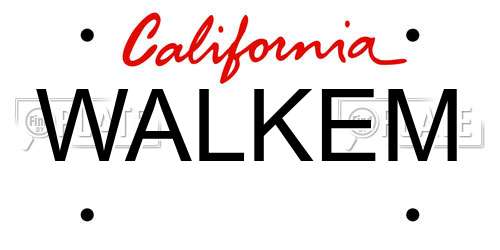 WALKEM California License Plate