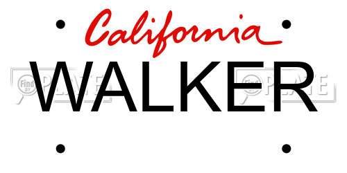 WALKER California License Plate