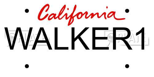 WALKER1 California License Plate