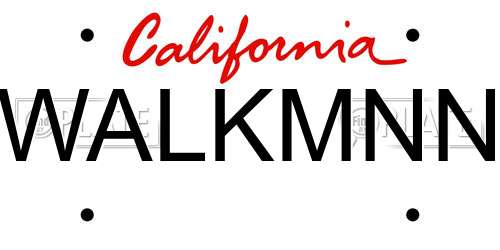 WALKMNN California License Plate