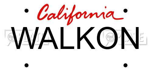 WALKON California License Plate