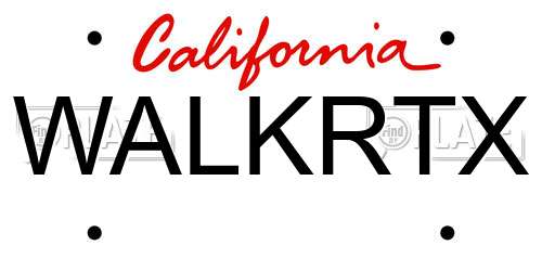 WALKRTX California License Plate