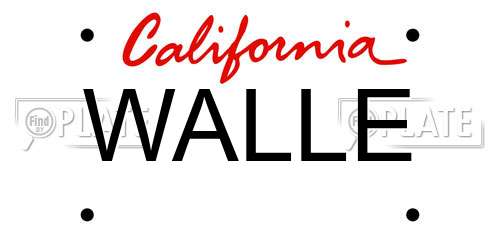 WALLE California License Plate